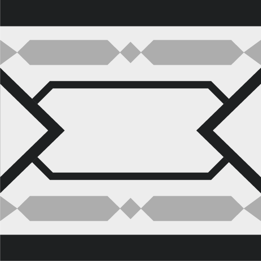 Decorative border tile Vinculum Cenefa with diamonds and rhombi, bands and lines